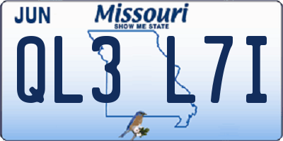 MO license plate QL3L7I