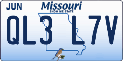 MO license plate QL3L7V