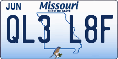 MO license plate QL3L8F