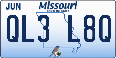 MO license plate QL3L8Q