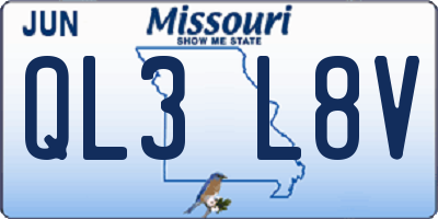 MO license plate QL3L8V