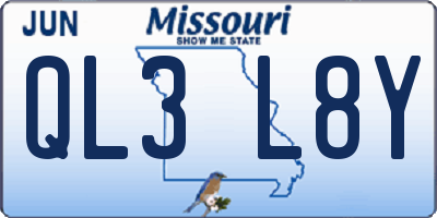 MO license plate QL3L8Y