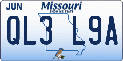 MO license plate QL3L9A