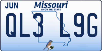 MO license plate QL3L9G