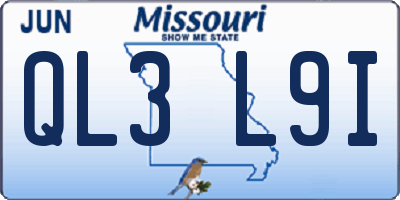 MO license plate QL3L9I
