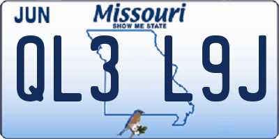 MO license plate QL3L9J