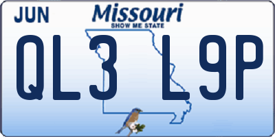 MO license plate QL3L9P