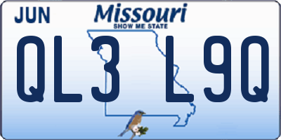 MO license plate QL3L9Q