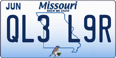 MO license plate QL3L9R