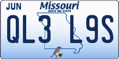 MO license plate QL3L9S