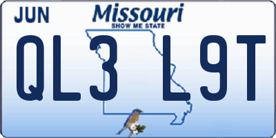 MO license plate QL3L9T
