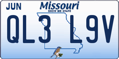 MO license plate QL3L9V