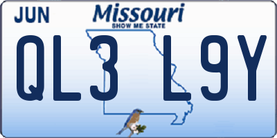 MO license plate QL3L9Y