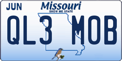 MO license plate QL3M0B