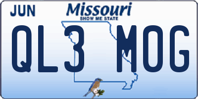MO license plate QL3M0G