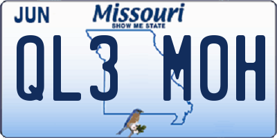 MO license plate QL3M0H