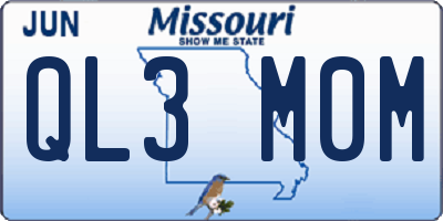 MO license plate QL3M0M