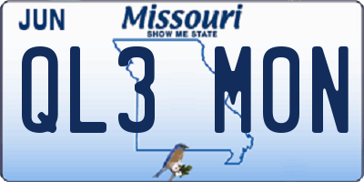 MO license plate QL3M0N