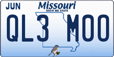 MO license plate QL3M0O
