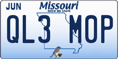 MO license plate QL3M0P