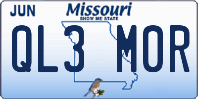 MO license plate QL3M0R