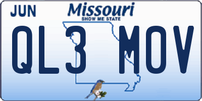 MO license plate QL3M0V