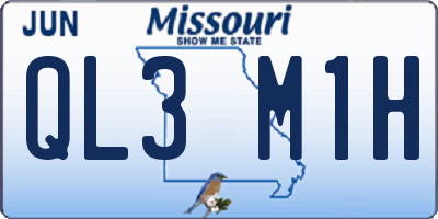 MO license plate QL3M1H