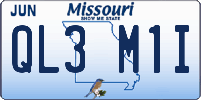 MO license plate QL3M1I