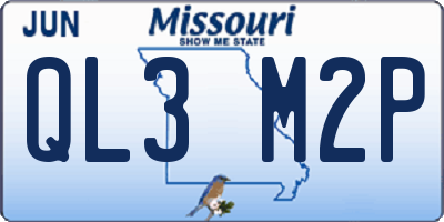 MO license plate QL3M2P