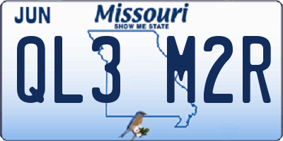 MO license plate QL3M2R