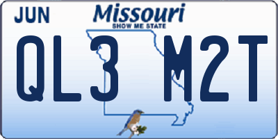 MO license plate QL3M2T