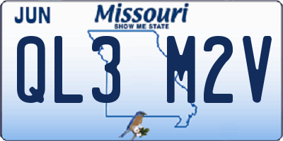 MO license plate QL3M2V