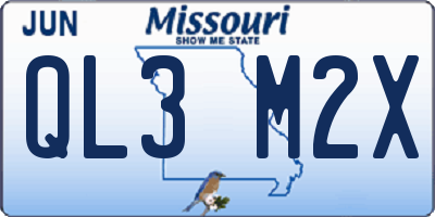 MO license plate QL3M2X
