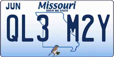 MO license plate QL3M2Y