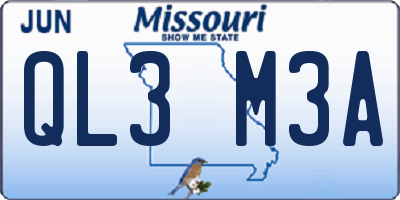 MO license plate QL3M3A