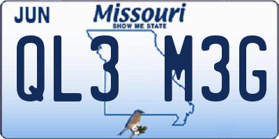 MO license plate QL3M3G