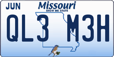 MO license plate QL3M3H