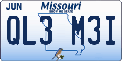 MO license plate QL3M3I