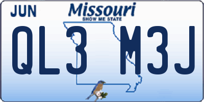 MO license plate QL3M3J