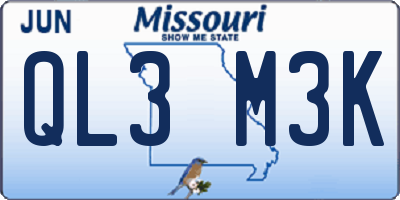 MO license plate QL3M3K