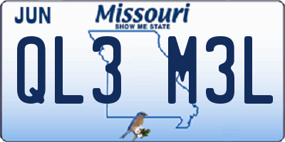 MO license plate QL3M3L