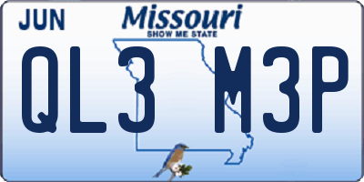MO license plate QL3M3P