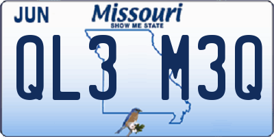 MO license plate QL3M3Q