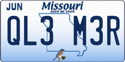 MO license plate QL3M3R