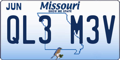 MO license plate QL3M3V