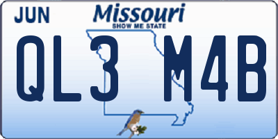 MO license plate QL3M4B