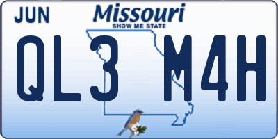 MO license plate QL3M4H
