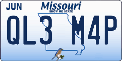 MO license plate QL3M4P