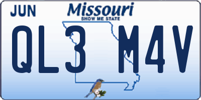 MO license plate QL3M4V