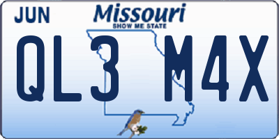 MO license plate QL3M4X